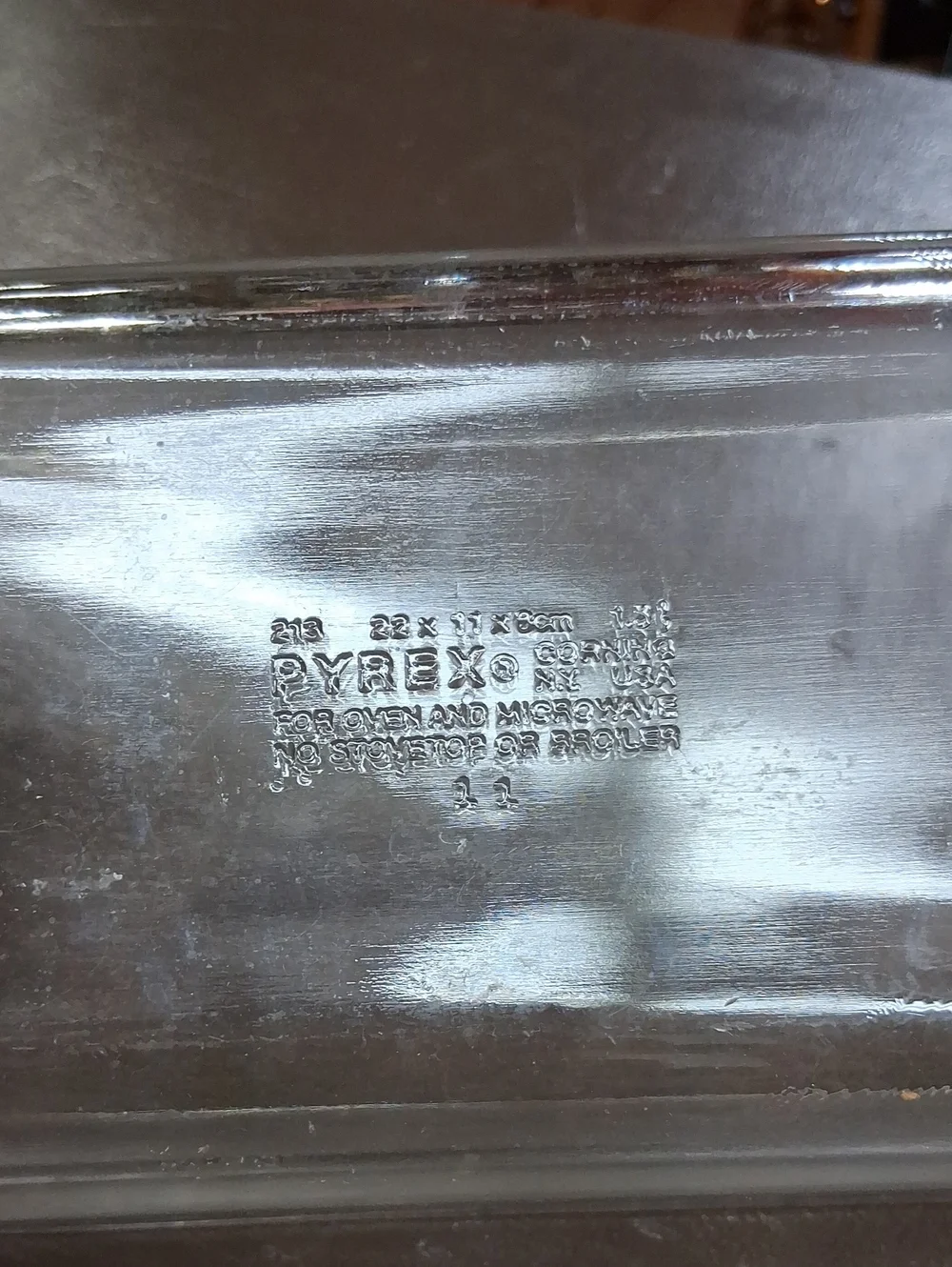 Vintage Pyrex 213 Clear Glass Loaf Pan 8.5 x‎ 4.5 x 2.5 Ovenware Made in USA